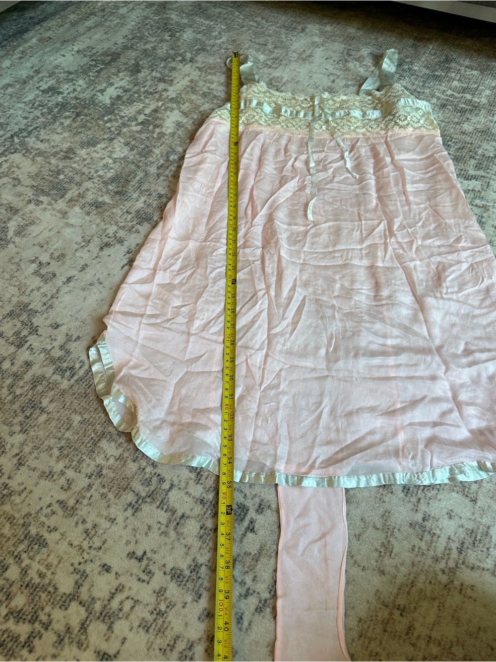 Vintage Pink Silk Lace Nightgown Slip Estate Find Romantic Lingerie Sleepwear S - Picture 8 of 8